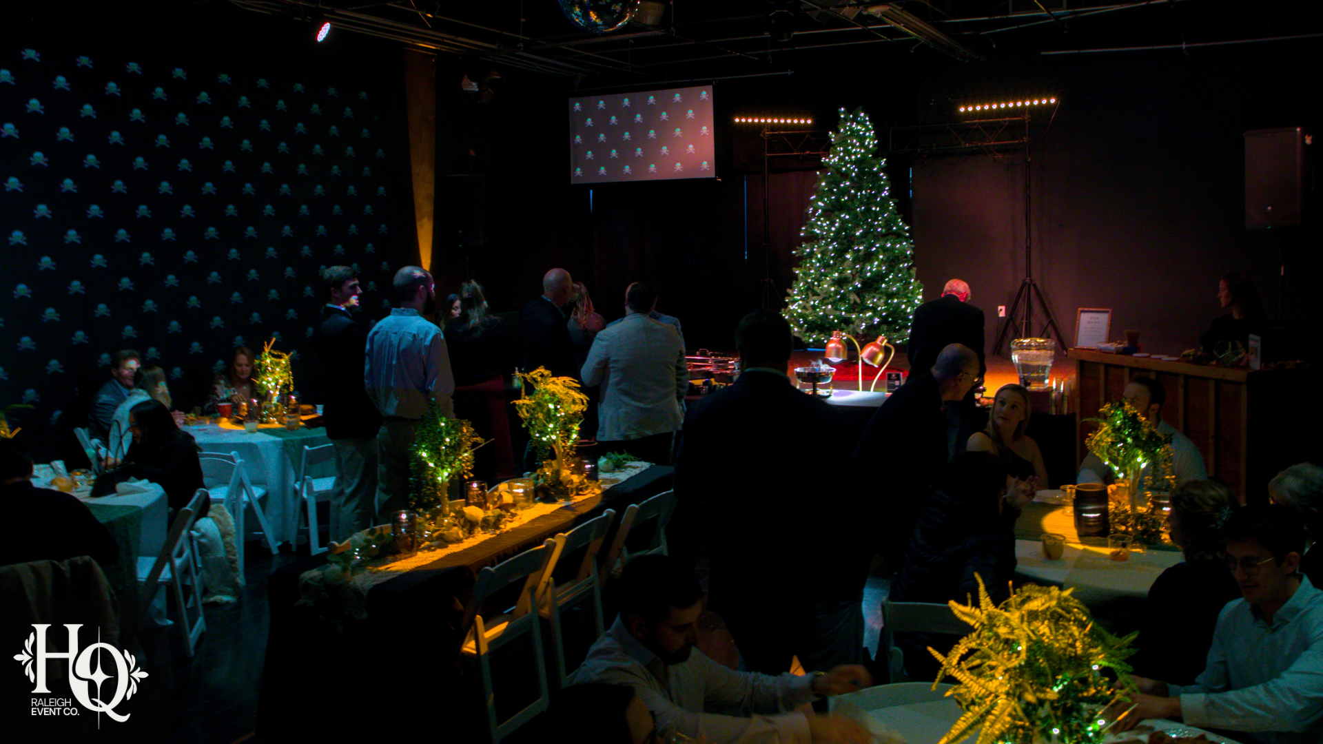 The Portal HQ lobby for wedding cocktail hour